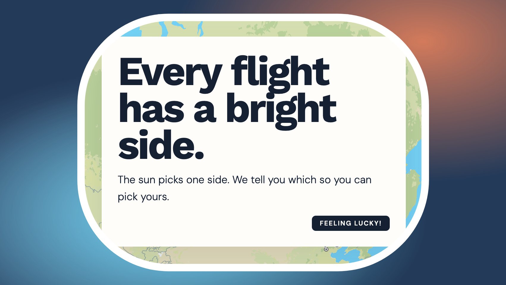 "Feeling lucky" button on an intro card